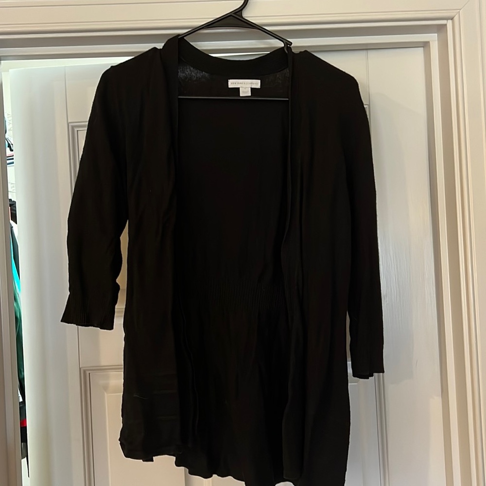 3 quarter sleeve black cardigan